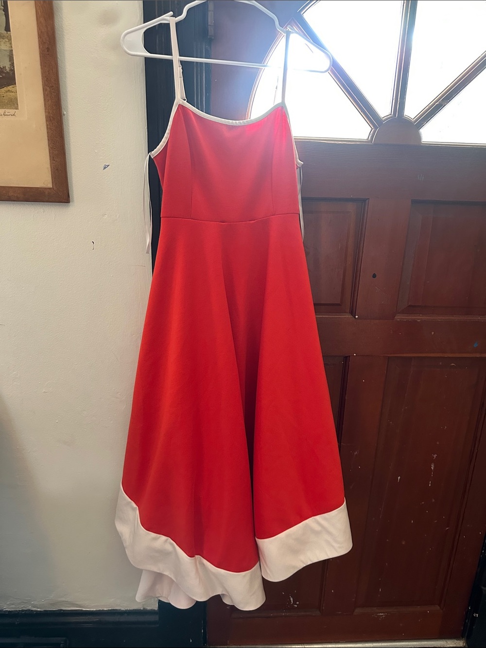 Maeve Orange Midi Dress with White Contrast Hem - Picture 8 of 10